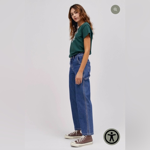 NWT Daydreamer White Denim Cargo Baggy Straight Leg Jeans - Picture 12 of 12